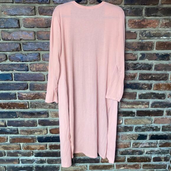 Rouge Peach Coral Orange Open Front Duster Cardigan Sweater Women's Size 1X - Picture 5 of 5